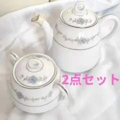 花柄ティーポットとシュガーポットセット