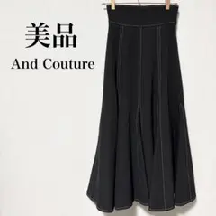 【美品】AndCouture アンドクチュール ダブルクロス配色ステッチスカート