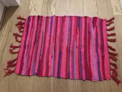 ピンク系ストライプの室内用マット　新品！