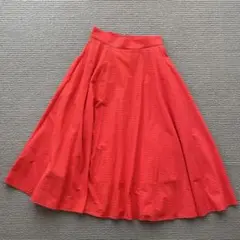 UNIQLO サーキュラースカート フレアスカート レッド