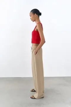 ZARA♡Instagram大人気♡楽ちん綺麗ドローストリング ワイドパンツ