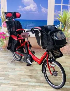 4160 電動自転車ブリヂストン子供乗せ 20インチ 超高性能バッテリー レッド