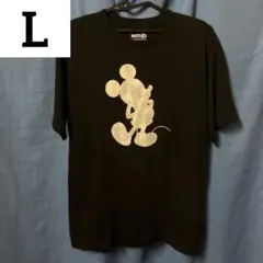 【完売品】ミッキーマウス シルエット Tシャツ ブラック　Lサイズ
