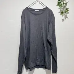 【ジーユー】ソフトコットンクルーネックT（長袖）グレー　メンズ　Mサイズ