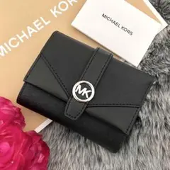 新品☆MICHAEL KORS 折り財布　メンズ　ブラック　レザー 折り財布