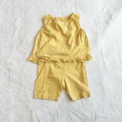 ベビー セットアップ パンツ ノースリーブ コットン100 イエロー 95