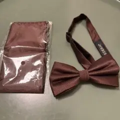 ブラウン　蝶ネクタイ　セット