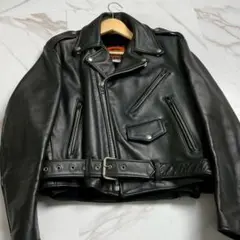 希少 2XL　USA製　ROEBLING LEATHER　インナー付　ライダース
