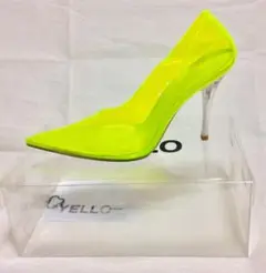 星あや☆YELLO☆歩きやすくお直し済☆クリアパンプス