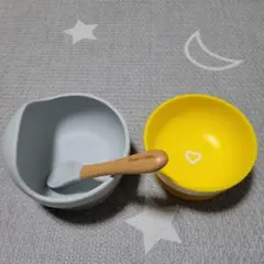 kawaii＆born　シリコンボウル スプーン セット 　サクションボウル