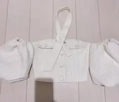 Darich ホルターネックオフショルツイードトップス (ホワイト)