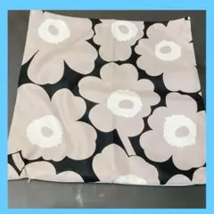 ○花柄クッションカバー ピンク 黒 白 45cm