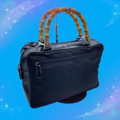 《超美品》 グッチ バンブー ディアマンテ 2Wayバッグ ブラック