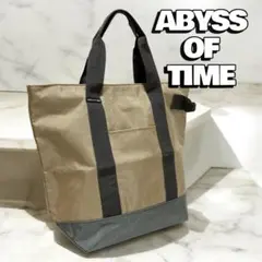 アビスオブタイム ナイロン キャンバス トートバッグ カーキ グレー バイカラー