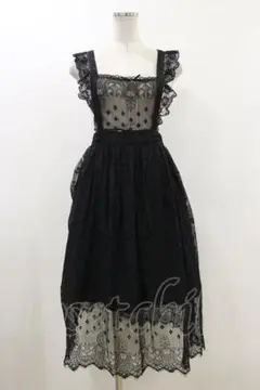 ハニーシナモン　チュールエプロン風ワンピース　黒