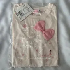 ミキハウス　MIKI HOUSE リボン付きピンクTシャツ　110