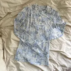 SANSeLF 花柄 長袖 シースルー トップス