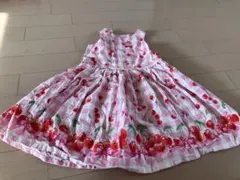 ハンドメイド　チェリープリントノースリーブワンピース