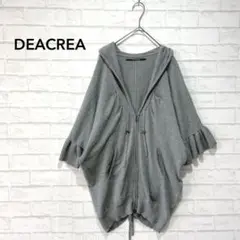 【DEACREA】ドルマンパーカー フリル ドロスト 変形デザイン 体型カバー