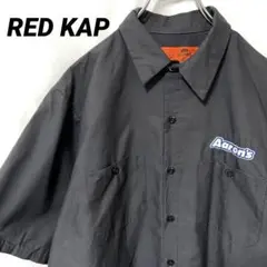 N-5063 RED KAP アメリカ古着 ワークシャツ 半袖 企業ロゴ刺繍 L