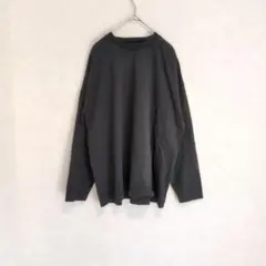 MUJI 無印良品 クルーネック　長袖T　L〜XL　ハンガーループ付　ブラック