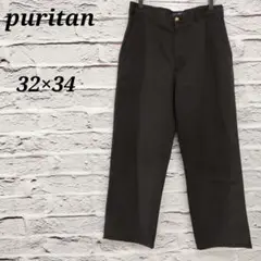 puritan 【32×34】 チノパン カジュアルパンツ コットン混 ブラック