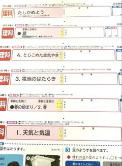 小学4年　理科　前期　カラーテスト　大日本図書　日本標準