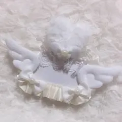名札デコ レースデコ コンカフェ メイド 天使界隈 オタ 推し 白 うさ耳 羽