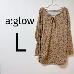 0137 a:glow L ヒョウ柄 ブラウン チュニック
