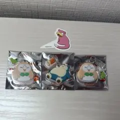 コメダ珈琲 ポケモンオリジナルチャーム キーホルダー カビゴン モクロー