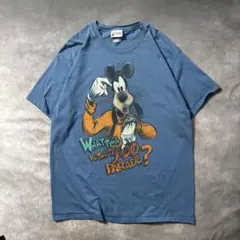 Q81 古着Disneyグーフィー　HanesBODY ブルーXL