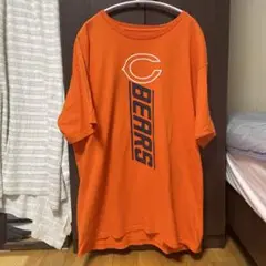 古着tシャツ シカゴベアーズ NFL アメフトtシャツ オレンジ オーバーサイズ