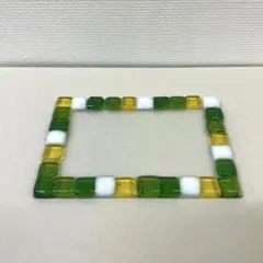 ガラス細工　モザイクトレー　角　GR