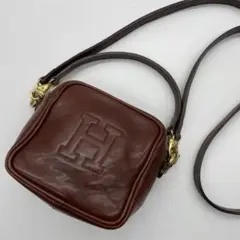 【美品】ヒロフ レザー 2way ショルダーバッグ ハンドバッグ ブラウン