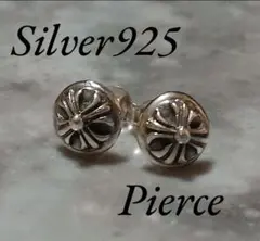 silver925 ピアス クロス 十字架 メンズ ユニセックス 小 刻印