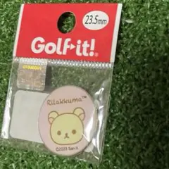 新品　リラックマゴルフマーカー　キャップクリップ付き　ピンク　23.5mm