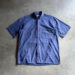 00s agnès b. HOMME blue cotton s/s shirt