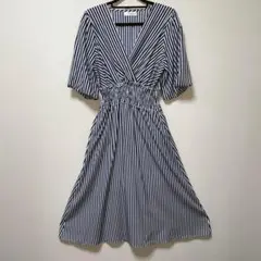 最安値❣️HUDSON honey ハドソン ストライプ 半袖　ワンピース　L