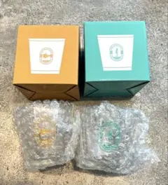 カルディ　サマーグラス 2個セット ゴールド グリーン