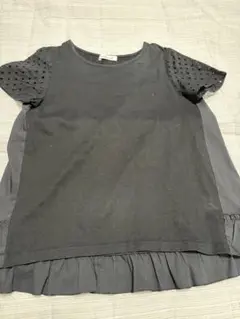 GALLERY VISCONTI ブラック Tシャツ 半袖 フリル付きMサイズ