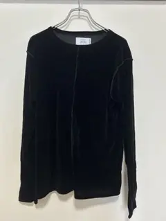 AUG オーグ フロッキーチュールクルーネックTシャツ ブラック ベロア