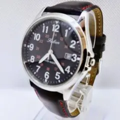 【新品】シチズン CITIZEN Q&Q メンズ腕時計 革ベルト 赤 黒
