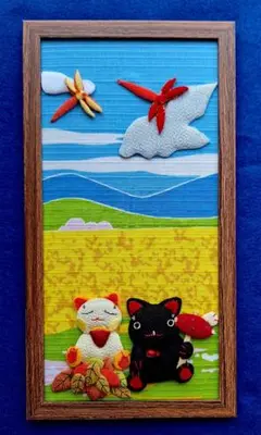 押し絵、タペストリー、額　「赤トンボ」