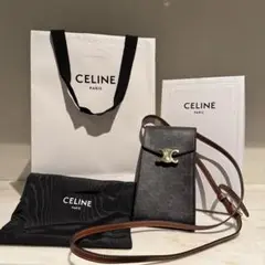 【1回のみ使用】 CELINE トリオンフ モバイルポーチ