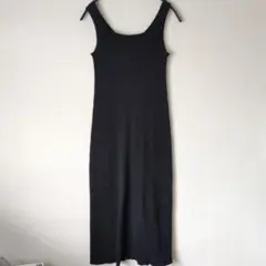 GU ジーユー　ニット　ロングワンピース　ノースリーブ　ブラック　Sサイズ　美品