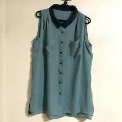 NICECLAP グリーンノースリーブシャツ