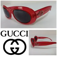 GUCCI グッチ 素敵 個性的な 赤い サングラス GGロゴ