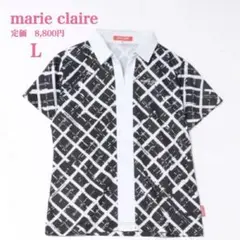 新品【marie claire】マリクレール　ゴルフ　半袖シャツ　Ｌ