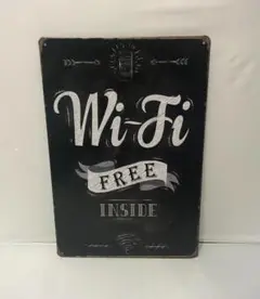 K131 ブリキ看板 Wi-Fi FREE INSIDE アメリカン雑貨 レトロ