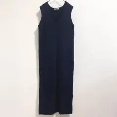 匿名⭐️クラシカルエルフ ニットワンピース ネイビー ノースリーブ ロング S